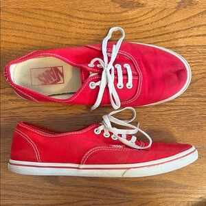 Vans Authentic Lo Pro Red Lace Up Sneakers